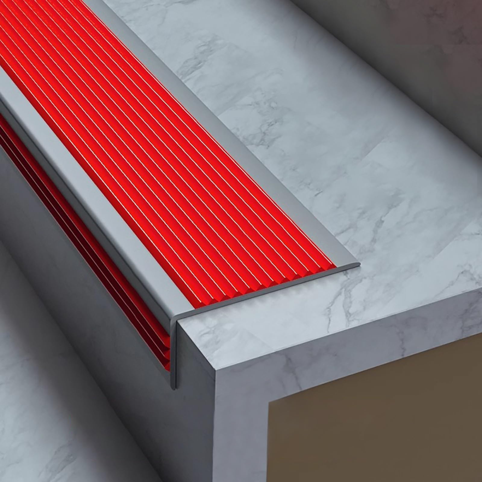 Nez de marche SRNSAEB moulure finition rouge pour escalier de maison 254cm