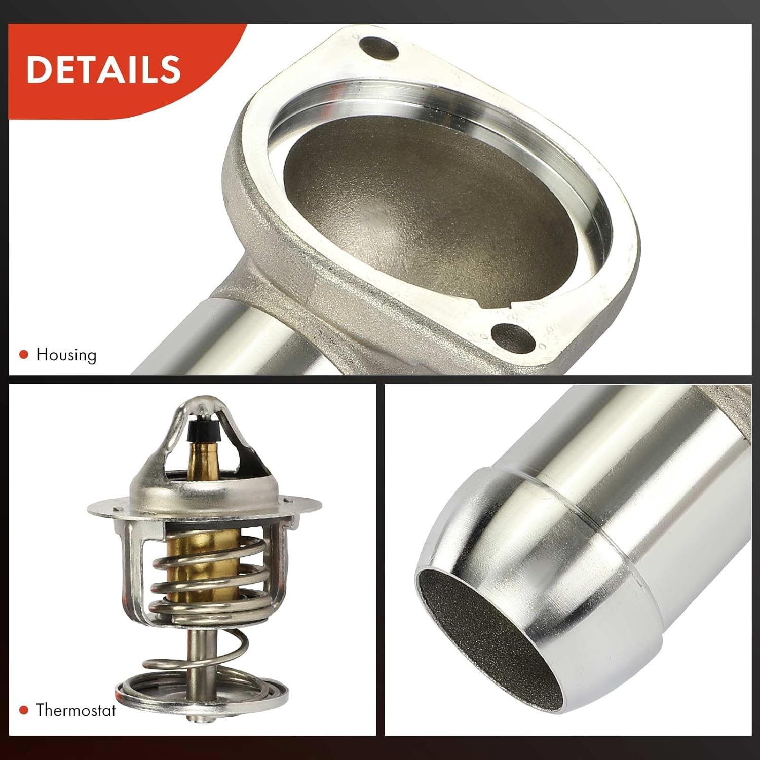 A-Premium Coolant Thermostat Housing Assembly Compatible with Chevy, GMC, Pontiac, Cadillac, Buick & Workhorse Cars - 1997-2012 - Silverado, Express, Savana, Corvette, Yukon, Escalade, W16, W62 & More