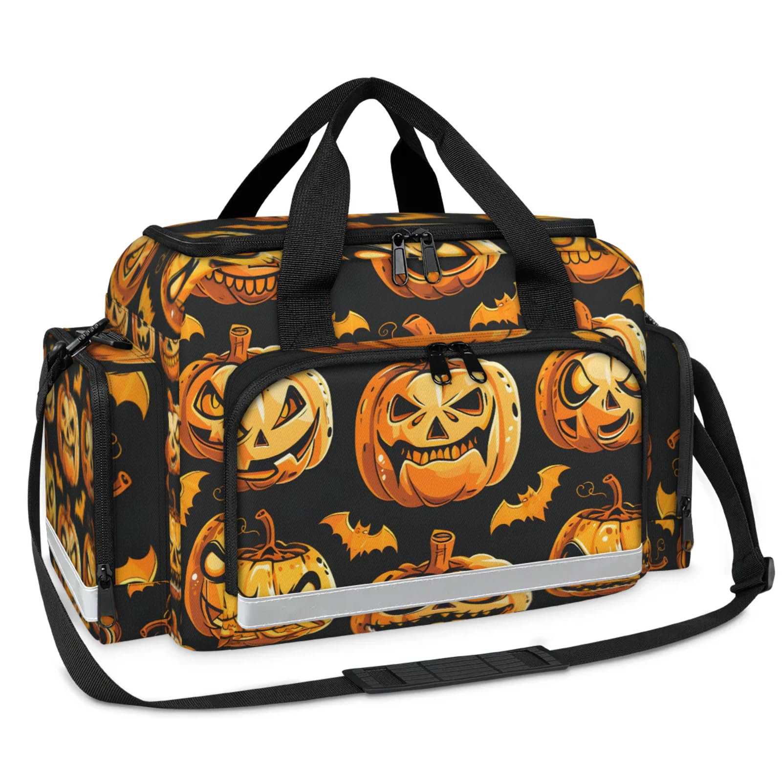GzLeyigou First Aid Bags Empty, Halloween Emergency Bag Pumpkins First Aid Kit Multiple Compartment Kit Carrier On Call Trauma Bag For Paramedics Emergency Medical Supplies Kit