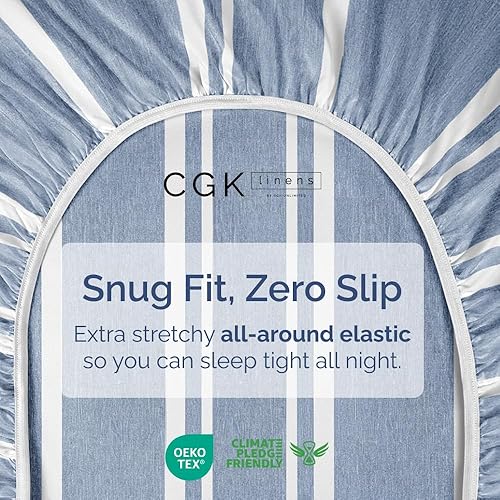 Miniatura 644 de King Fitted Bed Sheet - Bottom Single Fitted Sheet Only - Ultra-Soft Hotel Luxury Bedding w/ 8-16 Inch Deep Pockets - Breathable, Cooling & Wrinkle