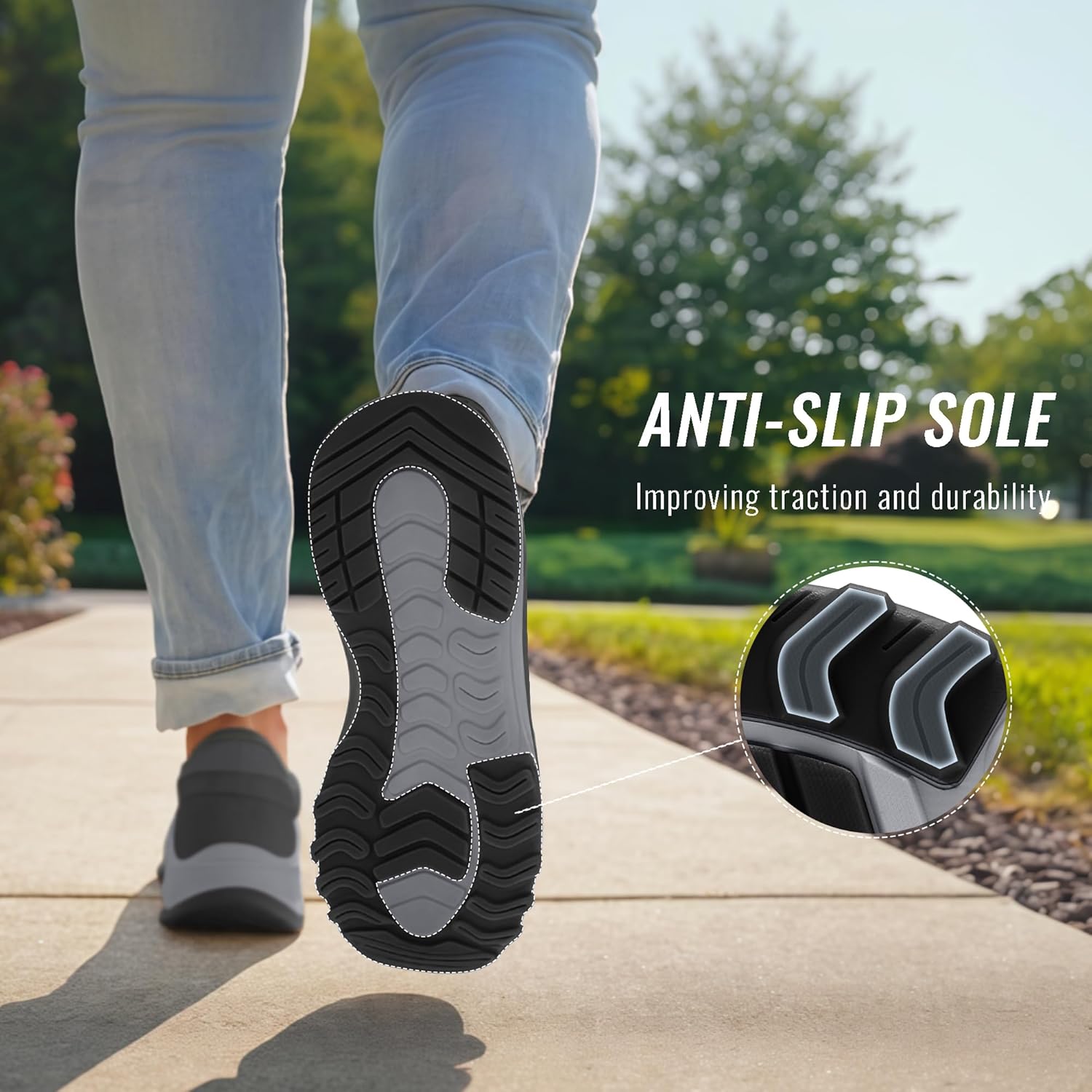 Mens Orthopedic Slip On Shoes with Arch Support Hands Free Loafers Casual Comfortable Walking Shoe - Image 2