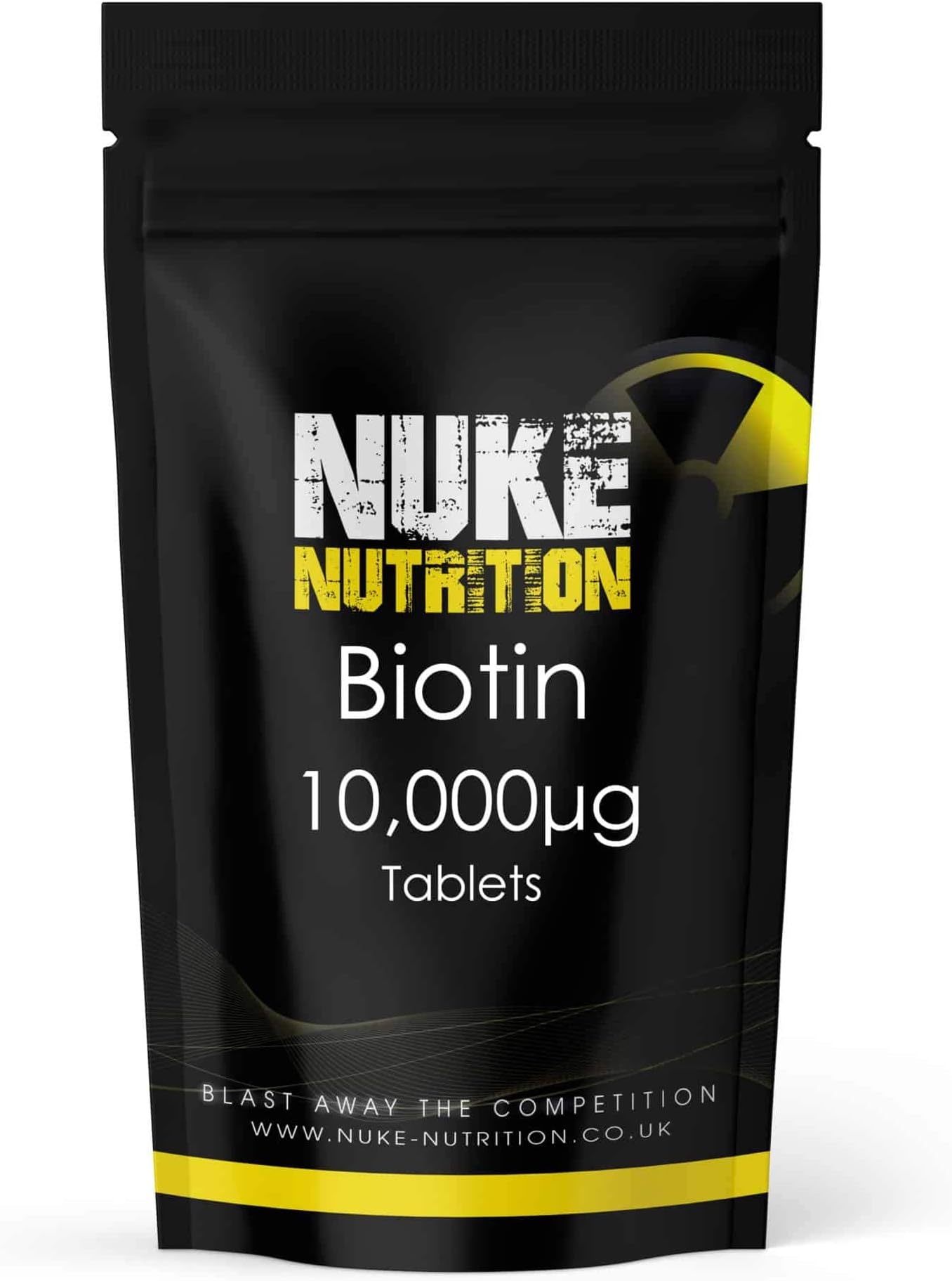 Nuke NutritionBiotin Tablets 10000mcg - x60 - Hair Vitamins for Growth and Hair Loss - High Strength Skin Nail & Hair Vitamins Supplements to Reinforce Keratin - Hair Growth for Men and Women
