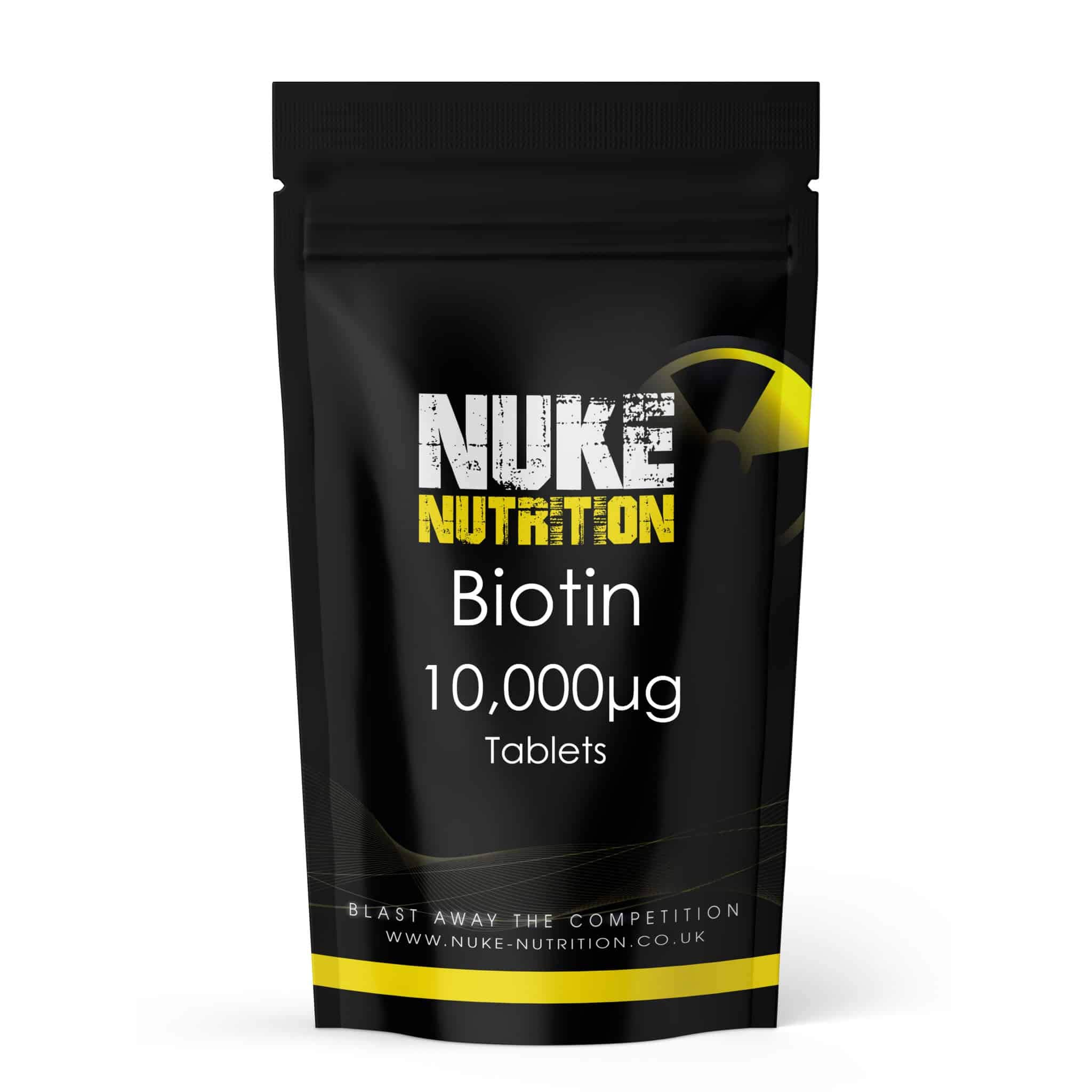 Nuke NutritionBiotin Tablets 10000mcg - x60 - Hair Vitamins for Growth and Hair Loss - High Strength Skin Nail & Hair Vitamins Supplements to Reinforce Keratin - Hair Growth for Men and Women