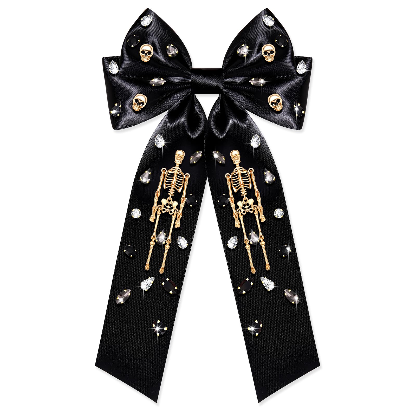 Halloween Hair Bows for Women Ghost BOO Pumpkin Hair Bows Clips Jeweled Big Halloween Hair Ribbons Bows Barrettes Spooky Cheer Bows Holiday