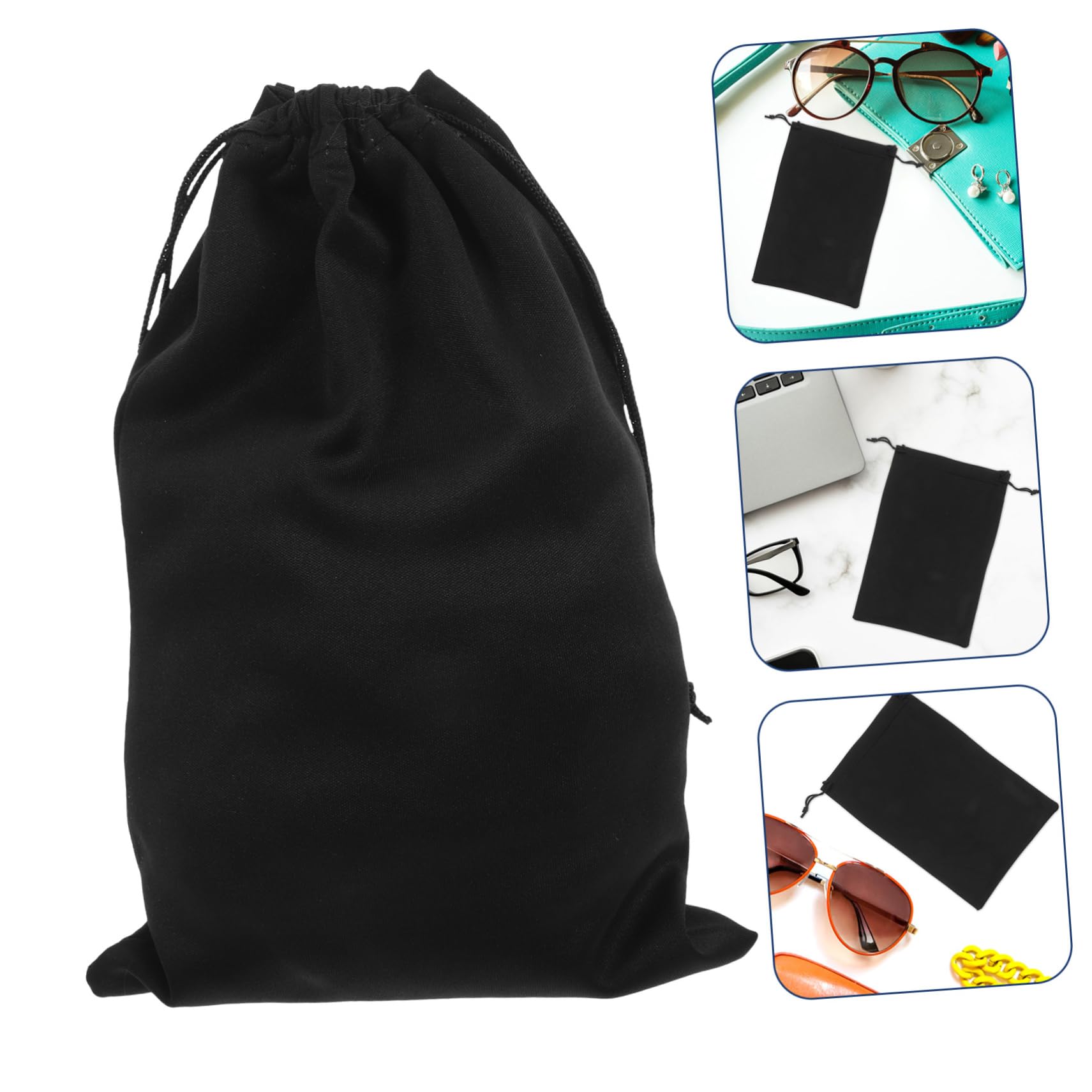 Abaodam 10pièces Pochette De Rangement Ski Microfibre Douce Étui Pour Lunettes De Ski Et Masques Housse Antirayures Et Nettoyage Sans Traces Pochette Pratique Et Compacte Noir