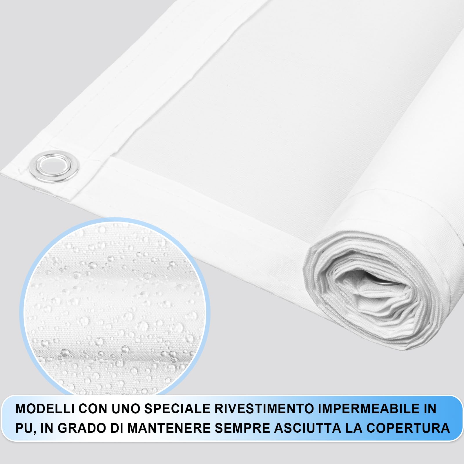 Sunnylaxx Tenda a Vela 2.5x3m-Bianco,Rettangolare Vela Ombreggiante,Sunnylaxx Con fori di fissaggio e cinghie,protezione solare per esterni,per giardino balcone,serra,piante,terrazzo, pollaio,