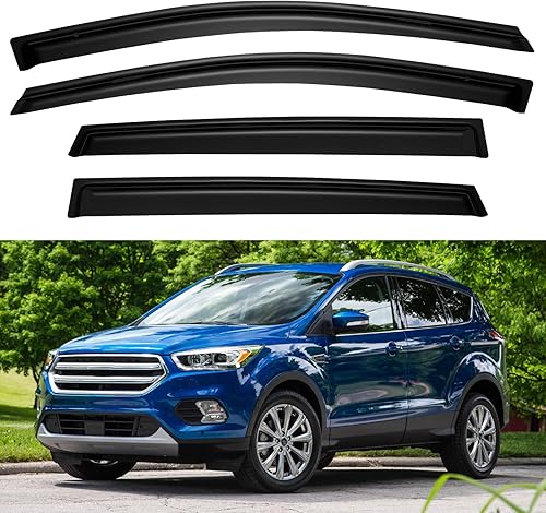 Viseras de ventana, protectores de lluvia para Ford Escape 2013, 2014, 2015, 2016, 2017, 2018, 2019, deflectores de viento de ventana, persianas de