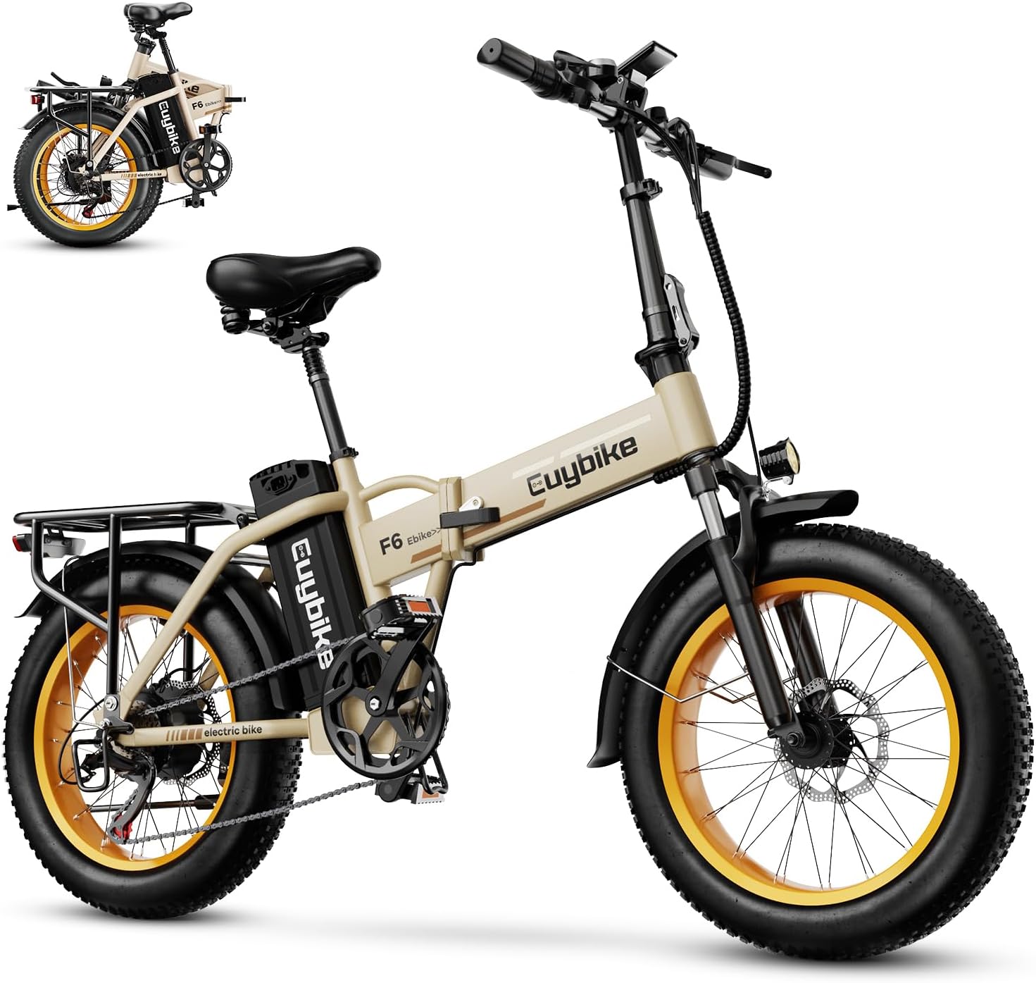 Foldable Electric Bike for Adults, 30+MPH, 48V 20Ah Removable Lithium Battery up to 80Miles, 20" Fat Tire 1000W Peak Motor Dirt Ebike Adult Electric Bicycle for Commute Beach Mountain E Bike