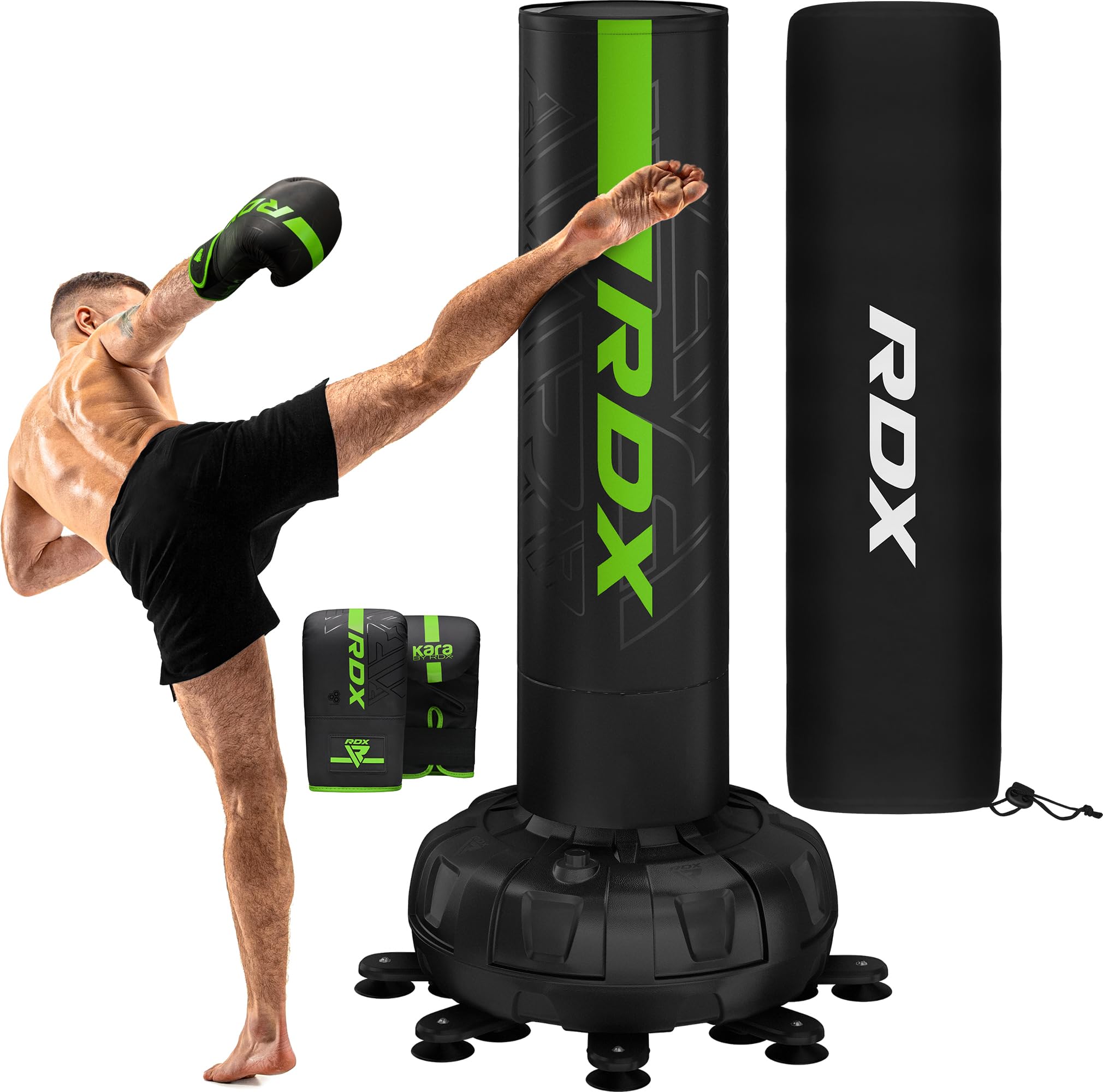 RDX XXL 330LBS Freestanding Punching Bag with Cover &amp; Gloves – 72” Adult Heavy Pedestal Punch Bag Set - 17 Suction Cup 8 Extended Legs Stand Base - Kick Boxing MMA Home Gym Fitness