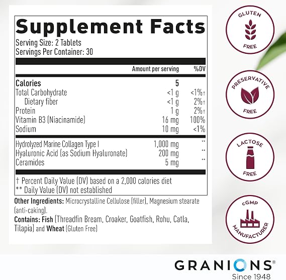 Granions Marine Collagen Pomegranate Powder and Collagen Hyaluronic Complex Beauty Bundle