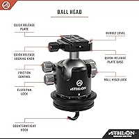 Vista 3 de Athlon Optics 706005: Midas Cf40 - Carbon Fiber Tripod (40Mm Tube), Ball Head (55Mm)