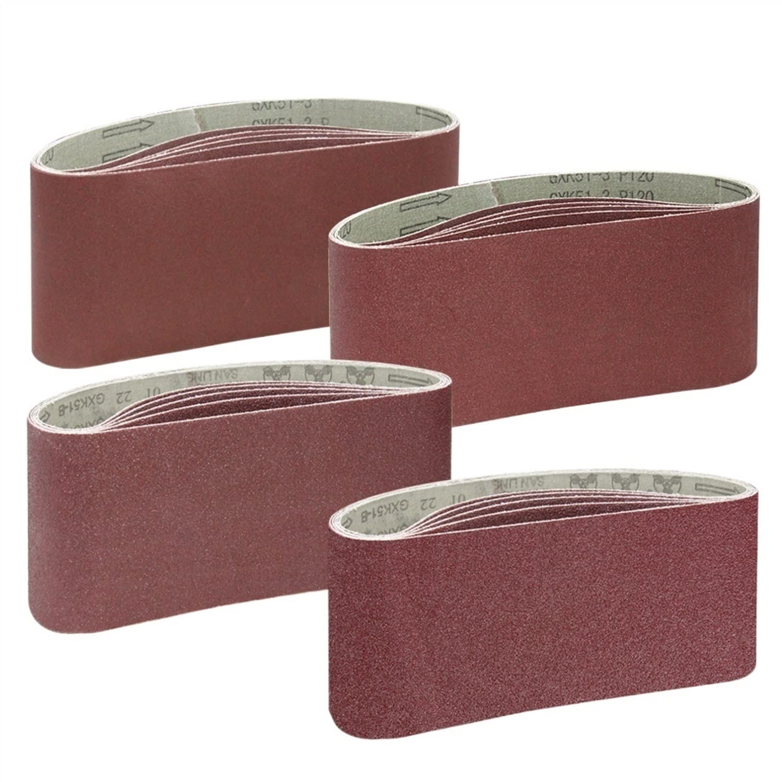 Schleifband,Schleifbänder Set 20 Stück 100 x 610 mm Bandschleifer, Schleifband, 10,2 x 61 cm, Aluminiumoxid-Schleifpapier, Holzbearbeitungs-Schleifscheiben, je 5 60/80/120/240 for Schleifen und Schärf