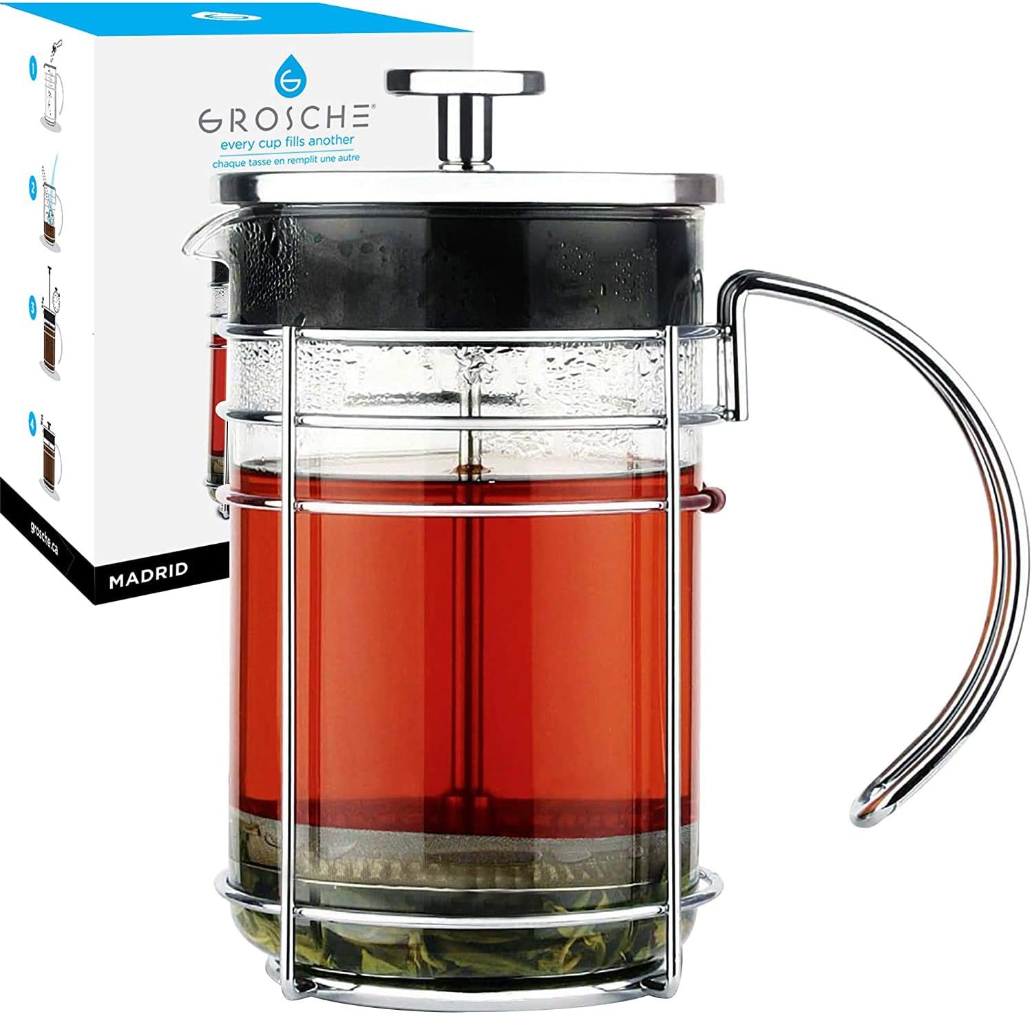 Amazon GROSCHE MADRID Premium French Press Coffee and Tea Maker with