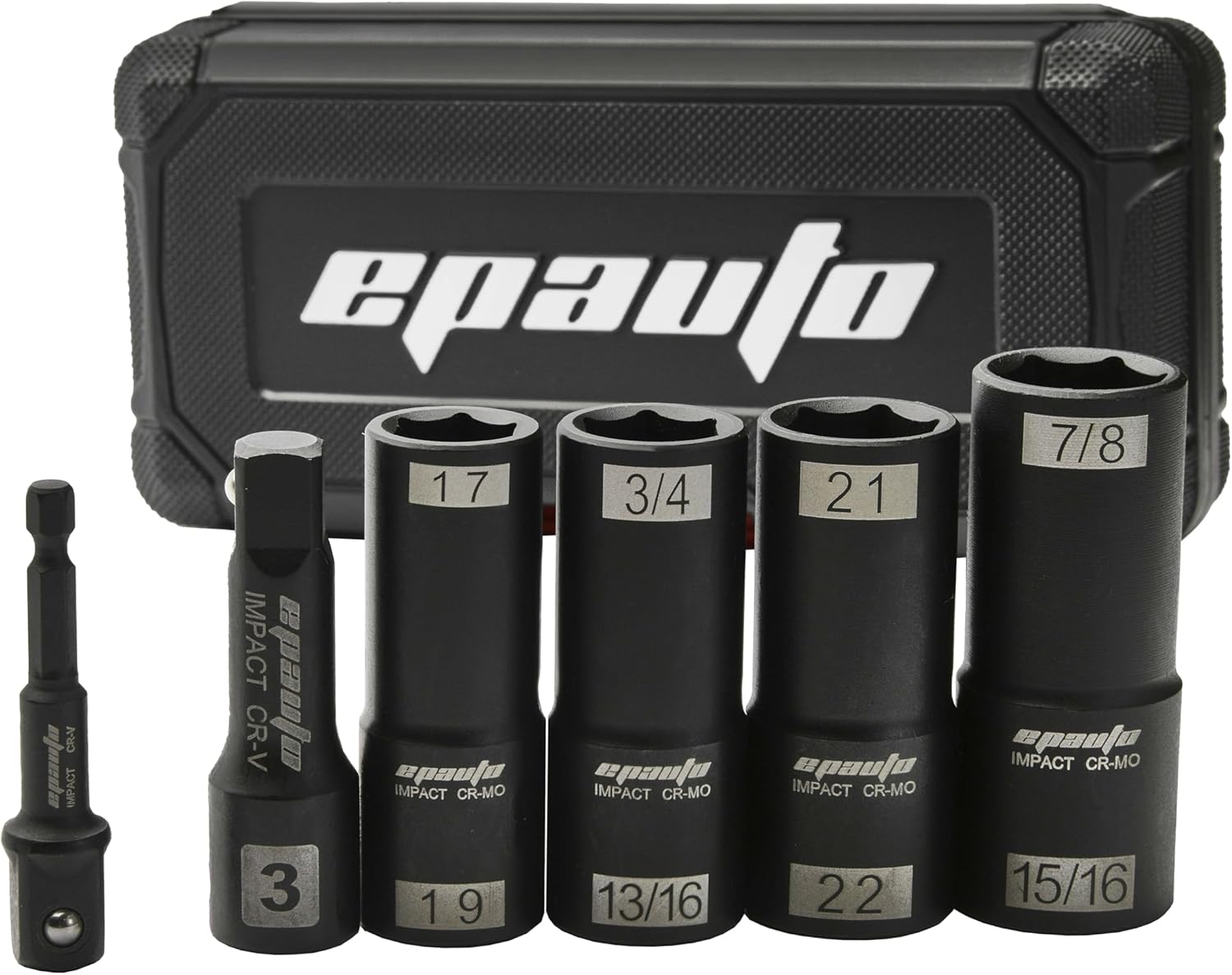 EPAuto 1/2-Inch-Drive Impact Flip Socket Set, 6pcs