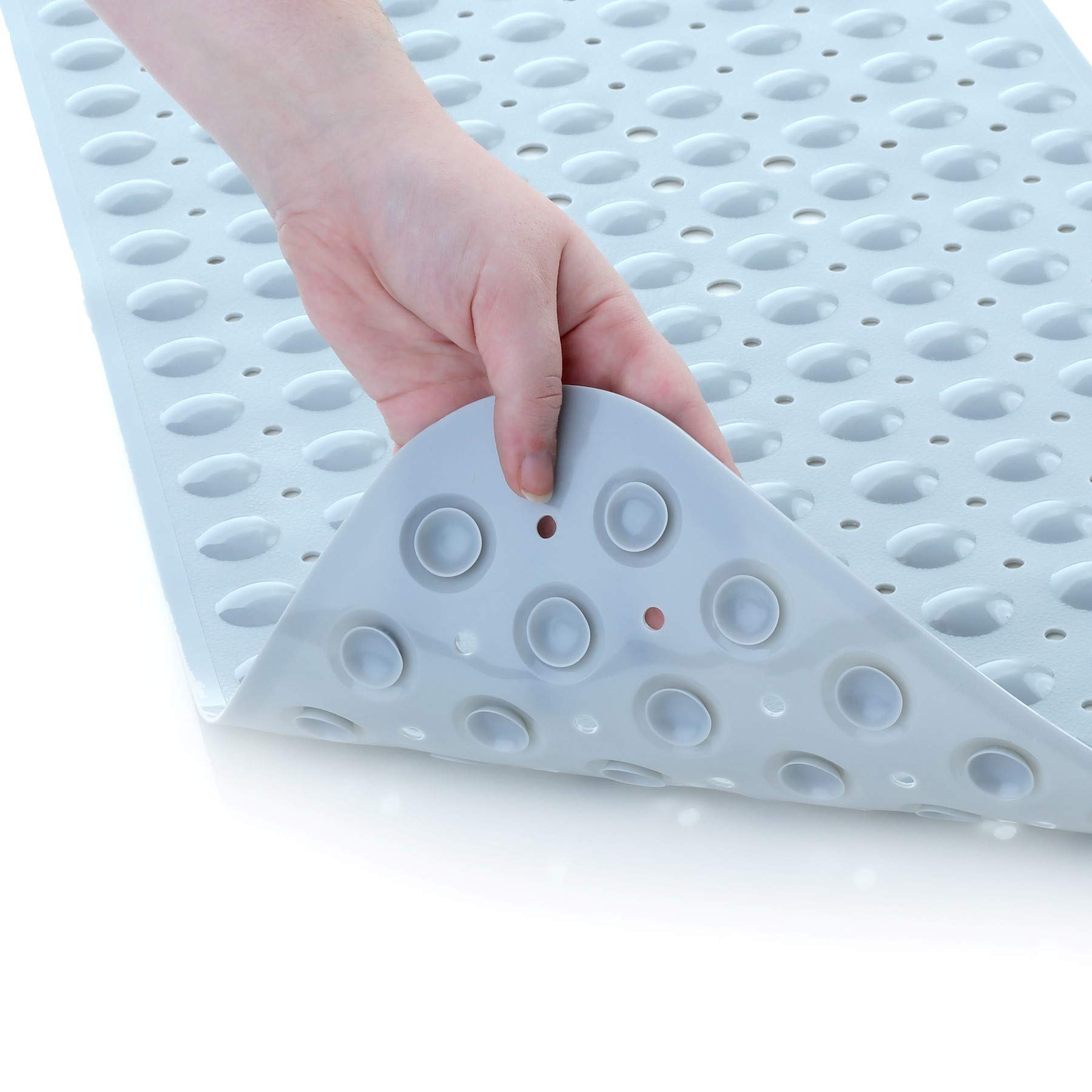 SlipX SolutionsGray Extra Long Bath Mat Adds Non-Slip Traction to Tubs & Showers - 30% Longer Than Standard Mats! (200 Suction Cups, 39ââ‚¬Â Long Bathtub Mat)