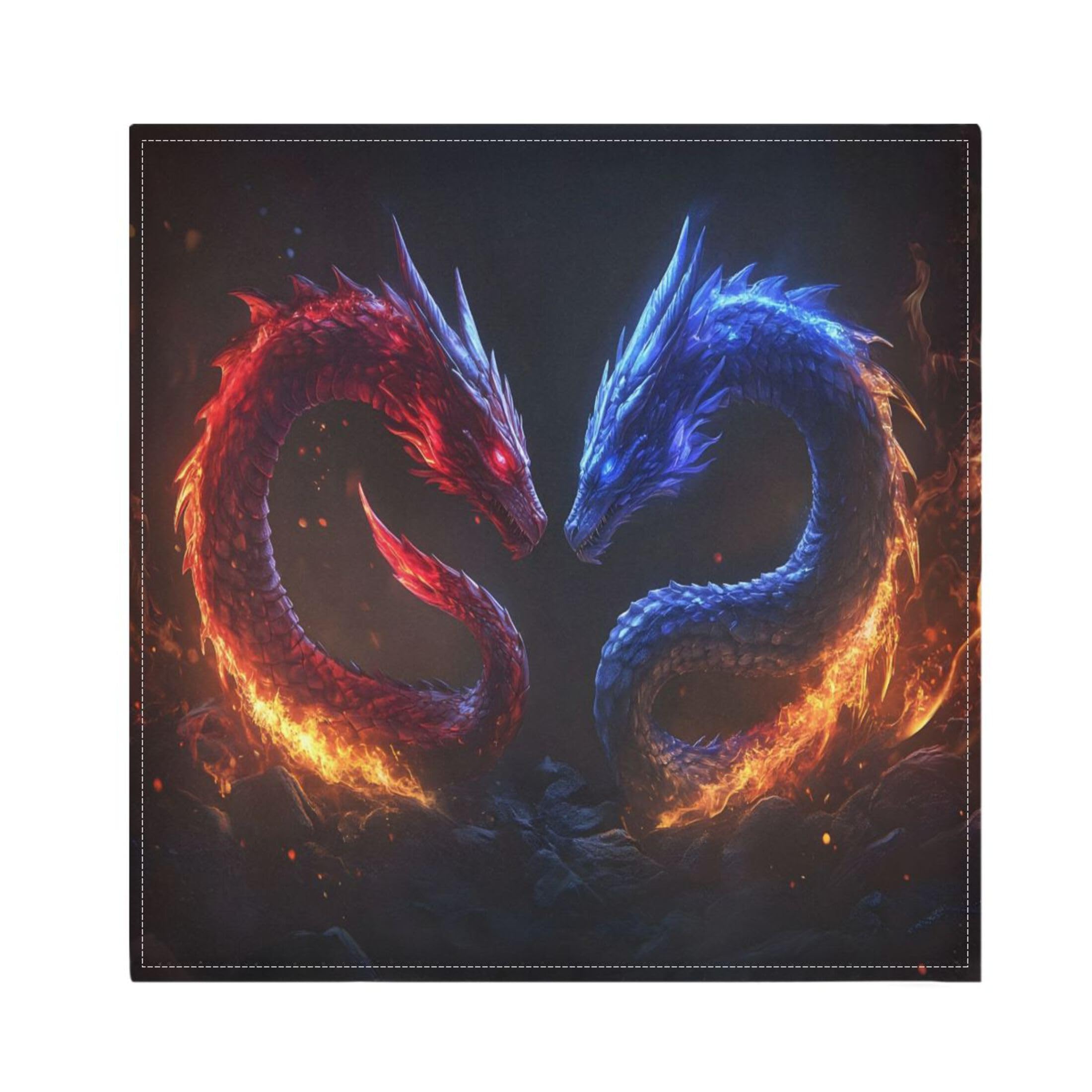 Fuauuyl Cloth Napkins Set of 6 Dragons Dinner Napkins 20x20 in, Washable & Reusable Fabric Table Napkin for Dining Parties Holiday, Eco-Friendly