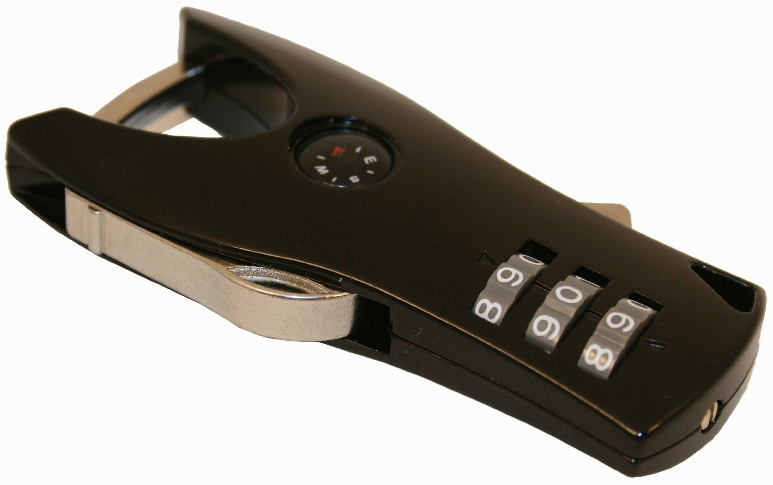 FJMSecurity Products SX-689 3-Dial Backpack Combination Lock With Compass And Bottle Opener