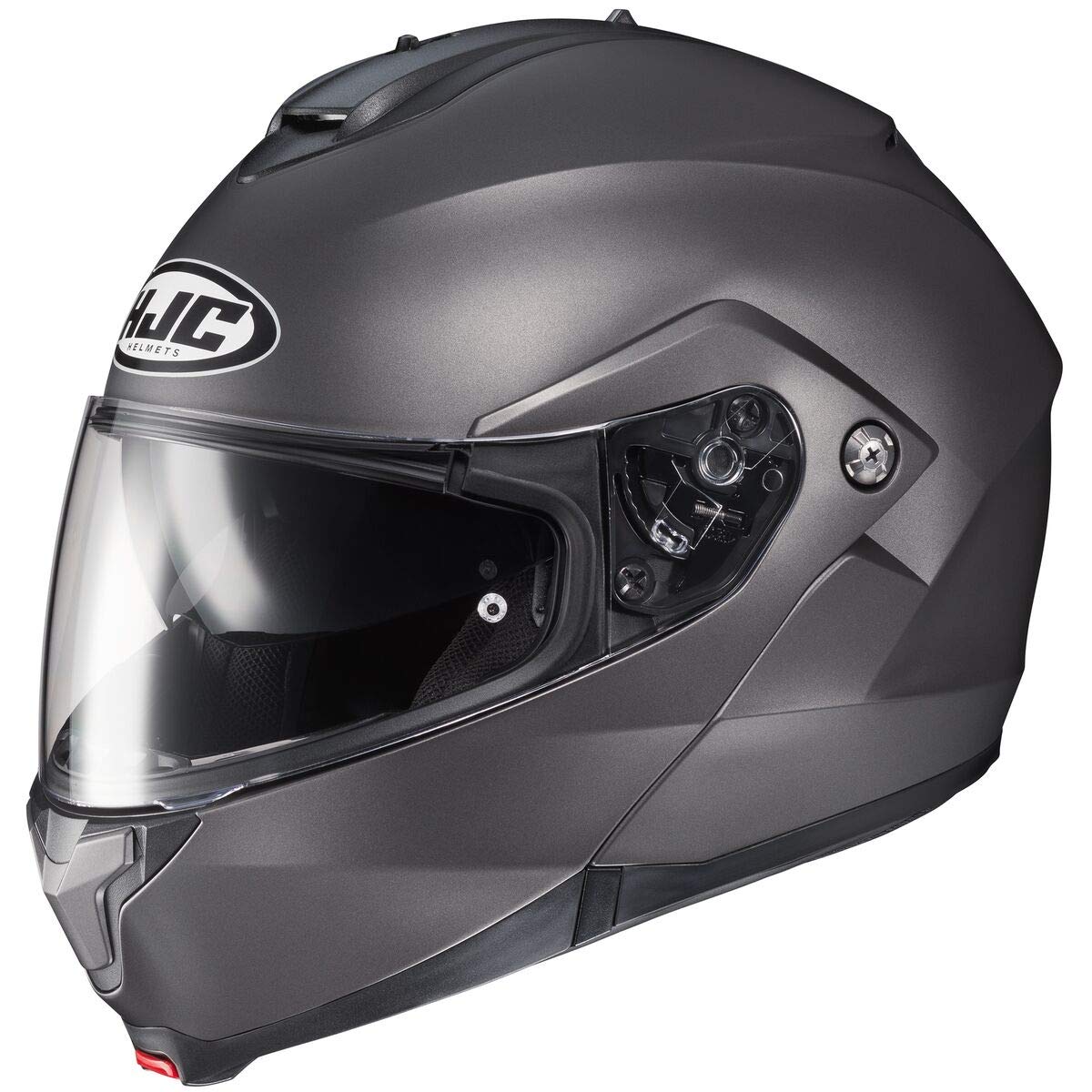 HJCC91 Solid Modular Motorcycle Helmet with HJ-17 Pinlock Shield, DOT Approved(Semi Flat Titanium, X-Large)
