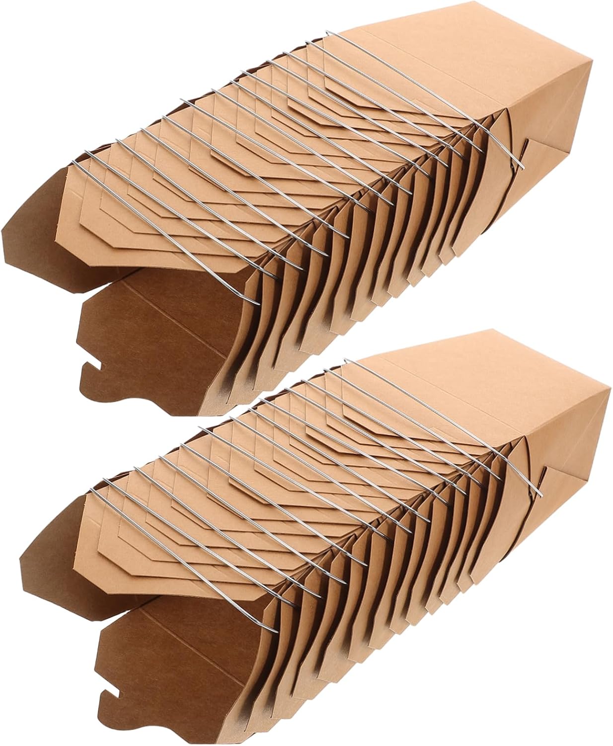 Mikinona 50 Pack Chinese Takeout Boxes Wire Handle 16oz Paper Containers for Restaurant Takeout Pail for Hot Cold Food for Parties Wedding Travel