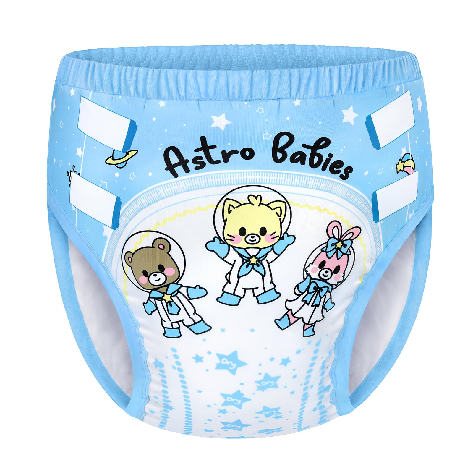 LittleForBig Ropa interior suave y sedosa Pantalones de entrenamiento reutilizables cómodos y lavables para adultos - Astro Bebés Azul M