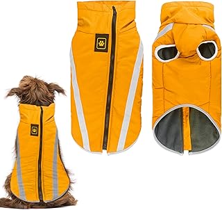 Hund Wintermantel, Hunde Wintermantel Wasserdicht, Mit Fleece gefütterte Hundejacke für kleine, mittelgroße Hunde den Winter und kaltes Wetter Winddichte extraweiche Hundeweste (4XL, gelb) product image