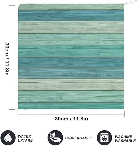 Miniatura 2 de Decorative Hand Towels for Bathroom - Retro Cyan Wood Grain 1 Print Soft Absorbent Small Bath Hand Towels for Kitchen, Farmhouse, Spa, Hotel, Guest