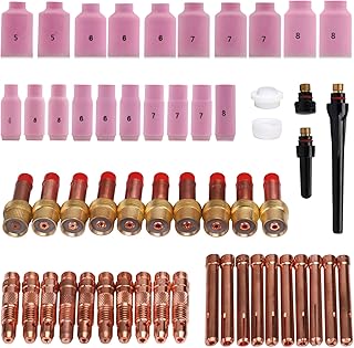 55 PCS TIG Torch Kit TIG Gas Lens Collet Body Welding Torch Stubby Kit Fit WP-17 WP-18 WP-26 TIG Welding Torch