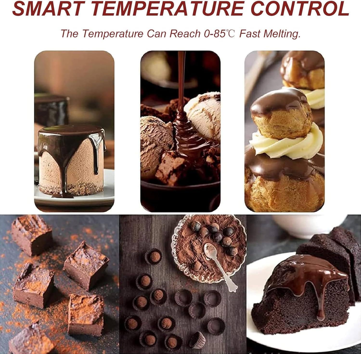 Tempéreuse à Chocolat Commerciale 500 W Bain-Marie électrique pour Chocolat Fondoir à Chocolat Température Réglable 0-95 ℃ en INOX Alimentaire pour Chauffer Beurre Crème Lait,1tank