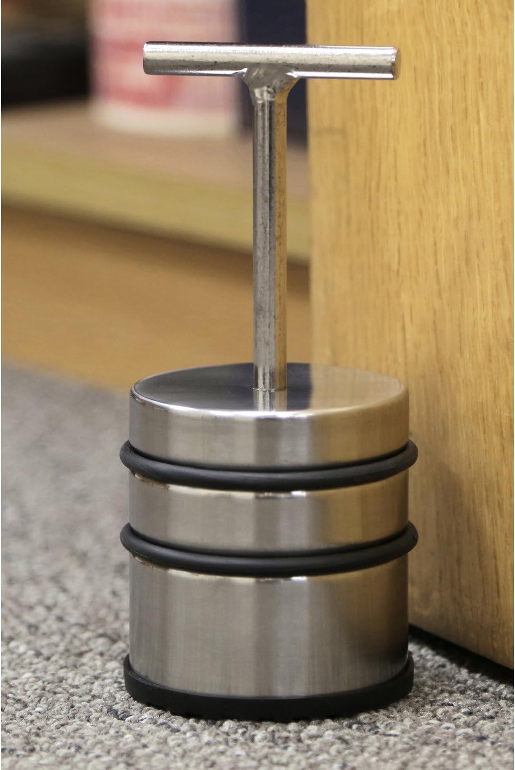 Premier Housewares Door Stopper with Handle - Chrome