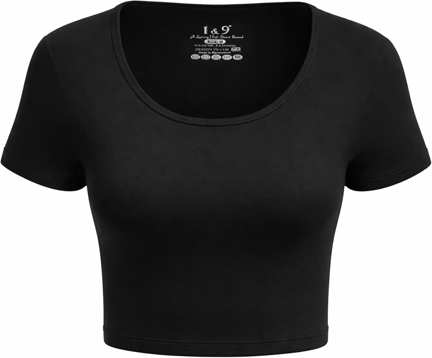 Basic Crop Tops for Women Short Sleeve T-Shirts Scoop Neck Cropped Shirts Women's Crop Top Cute Summer Tops Slim Fit Tees
