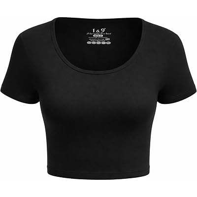 Basic Crop Tops for Women Short Sleeve T-Shirts Scoop Neck Cropped Shirts Women's Crop Top Cute Summer Tops Slim Fit Tees