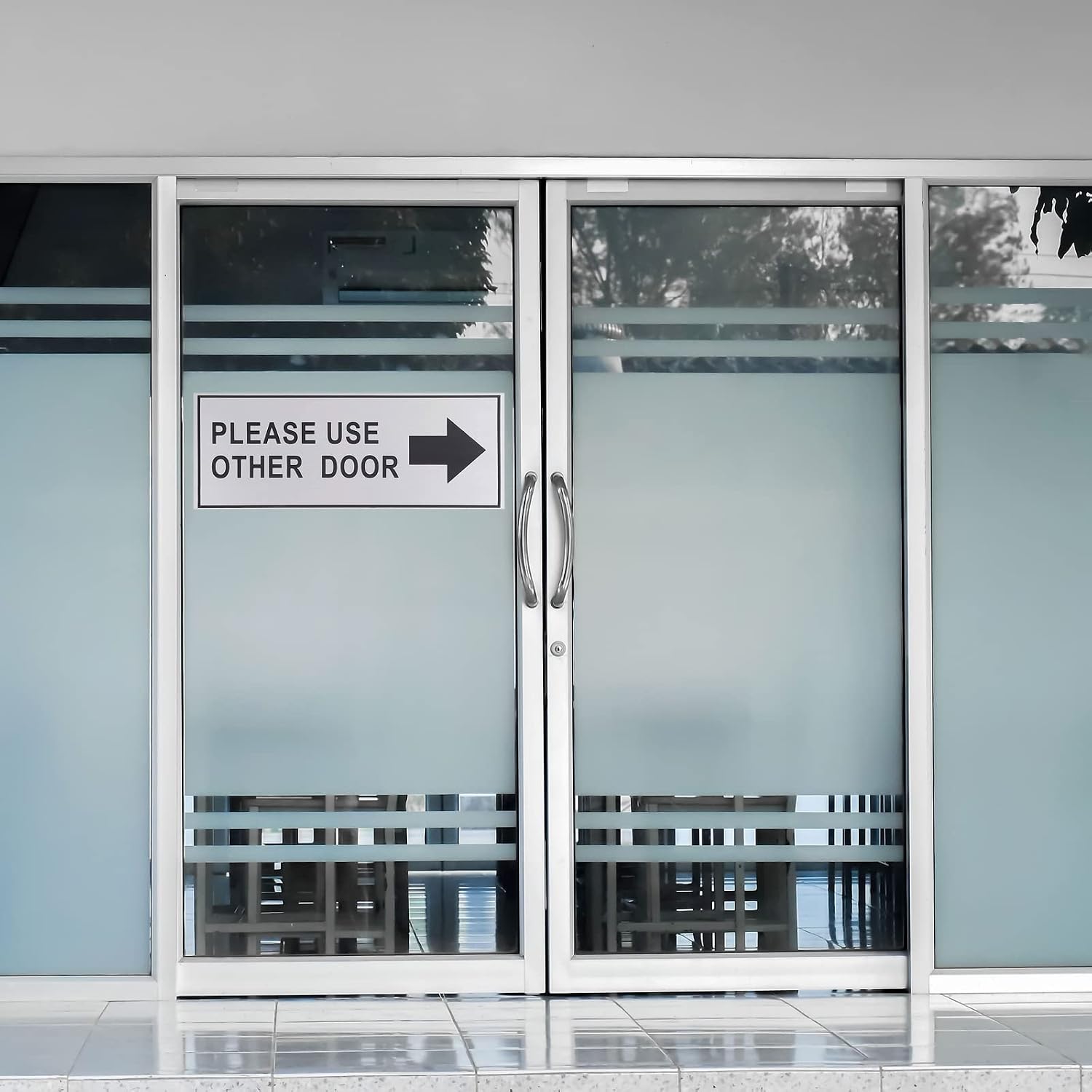 Juvale Please Use Other Door Signs - 2-Pack Metal Please Use Other Door Signs, Aluminum Self-Adhesive Wall Plates, Ideal for Office, Retail Stores, Schools, Indoors and Outdoors, 4.7 x 11 Inches