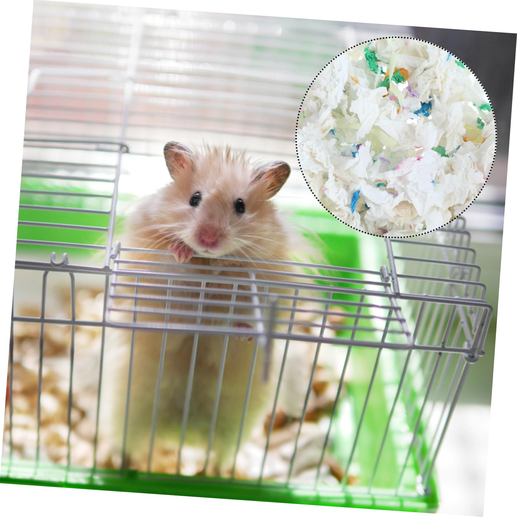 Happyyami Lettiera di Carta per Hamster 450g, 1 Sacchetto, Assorbente e Deodorante per Gabbia, Comoda per Piccoli Animali