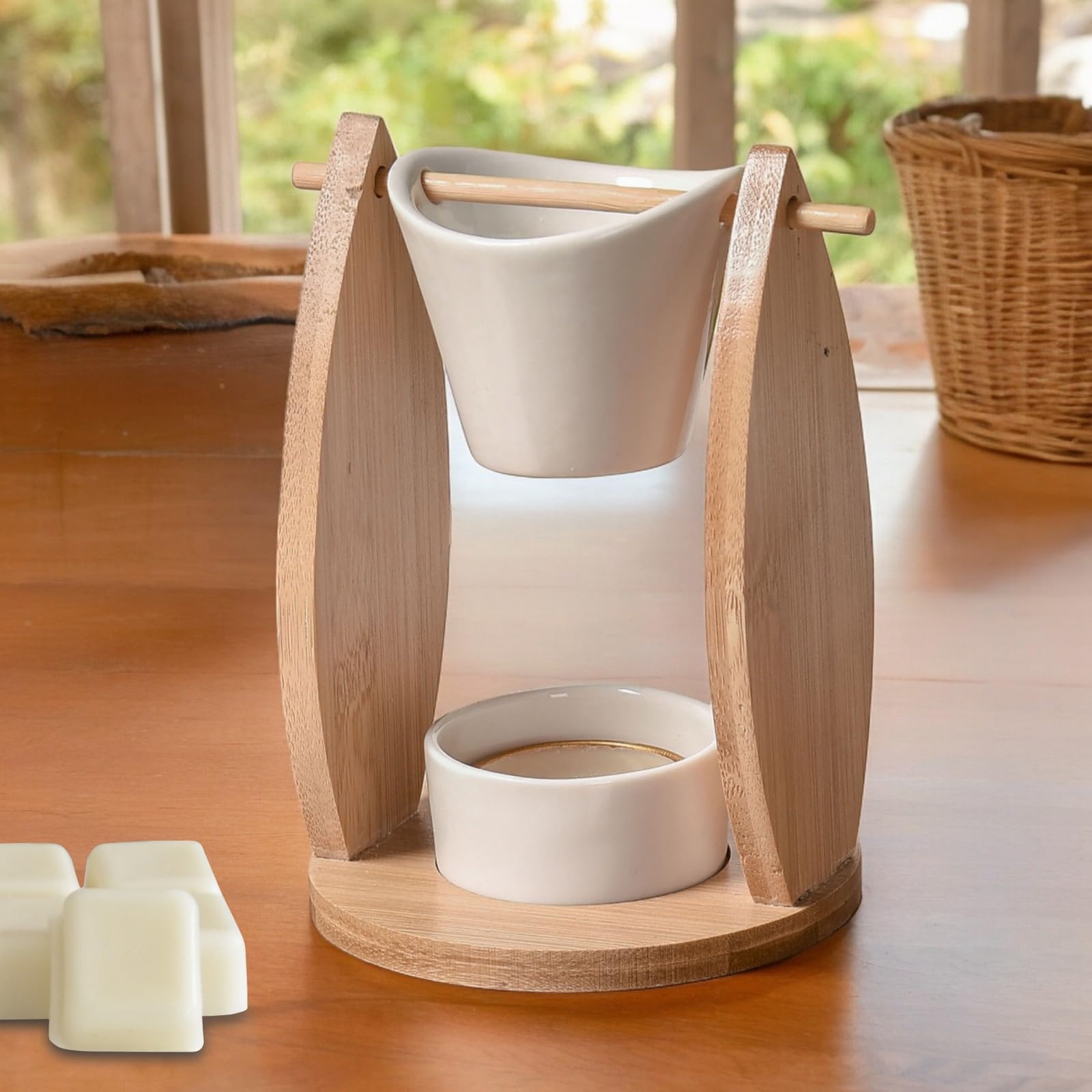 Brule perfumy bambusowe i ceramiczne woal z odpowiednią świecą i trzema topiącymi się w ofercie