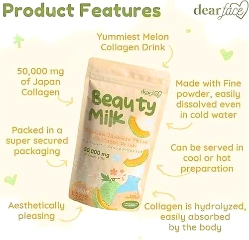 Miniatura 4 de Beauty Milk - Bebida japonesa de colágeno melón, 50.000 mg de colágeno hidrolizado, 6.3 onzas (paquete de 1)