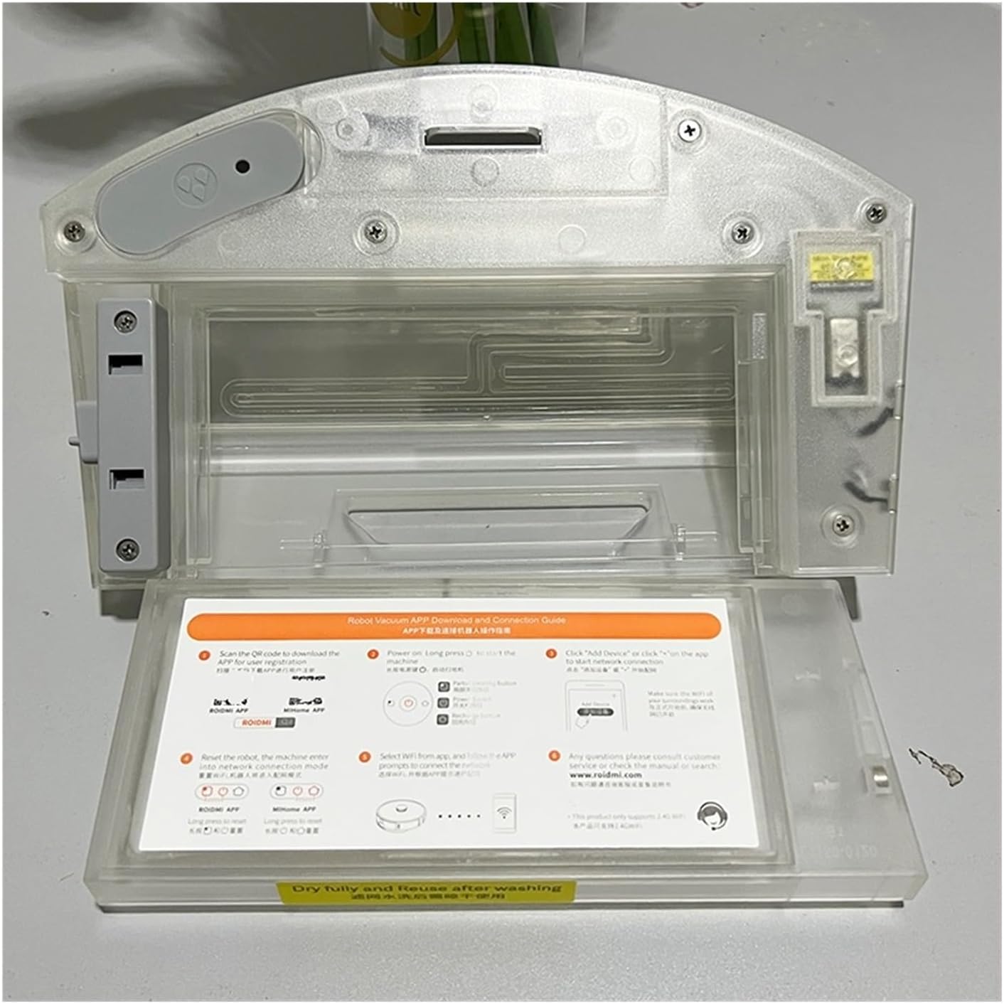 Electric Control Dust Box ，Compatible For ROIDMI EVE Plus Robot Vacuum Cleaner Spare Parts Electric Control Dust Box Water Tank Accessories With Filter Element(Dust Box)