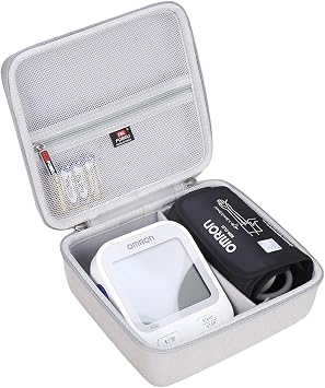 FBLFOBELI Hard Case for OMRON Bronze BP5150/for OMRON Silver BP5255 Blood Pressure Monitor with Upper Arm Cuff, Mesh Pocket for Other Small Accessories