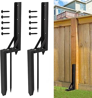 2PCS Fence Post Repair Kit Heavy Duty Fixer Anchor Ground Spike,Fence Post Support Stake for Repairing Damaged Fence Gate Posts Sign Posts or Mailbox