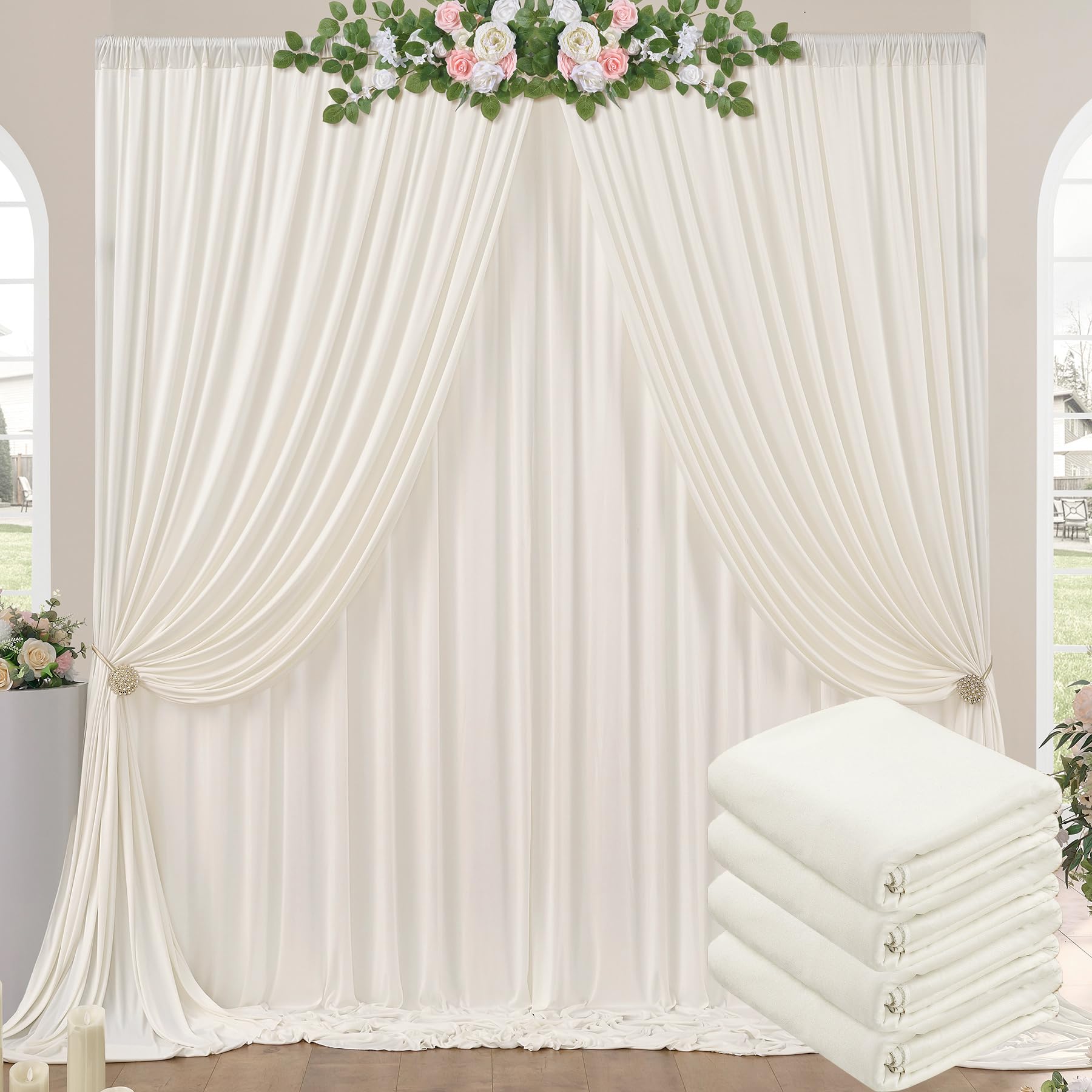 10ft x 10ft Wrinkle Free Black Backdrop Curtains for Parties, 2 Panels 5ftx10ft Polyester Photo Backdrop Drapes for Wedding Birthday Graduation Photography Background — view 88