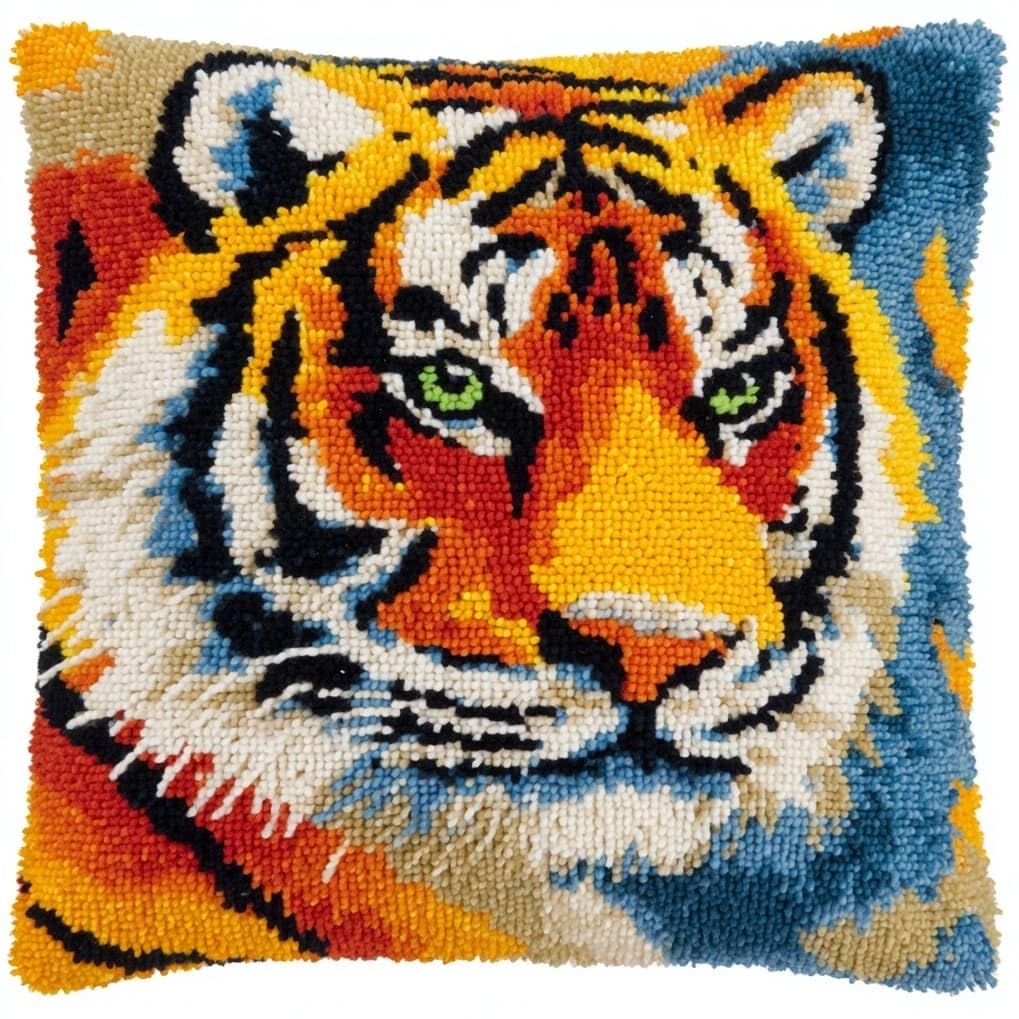 AxiangziK Latch Hook Pillow Kit,Tiger