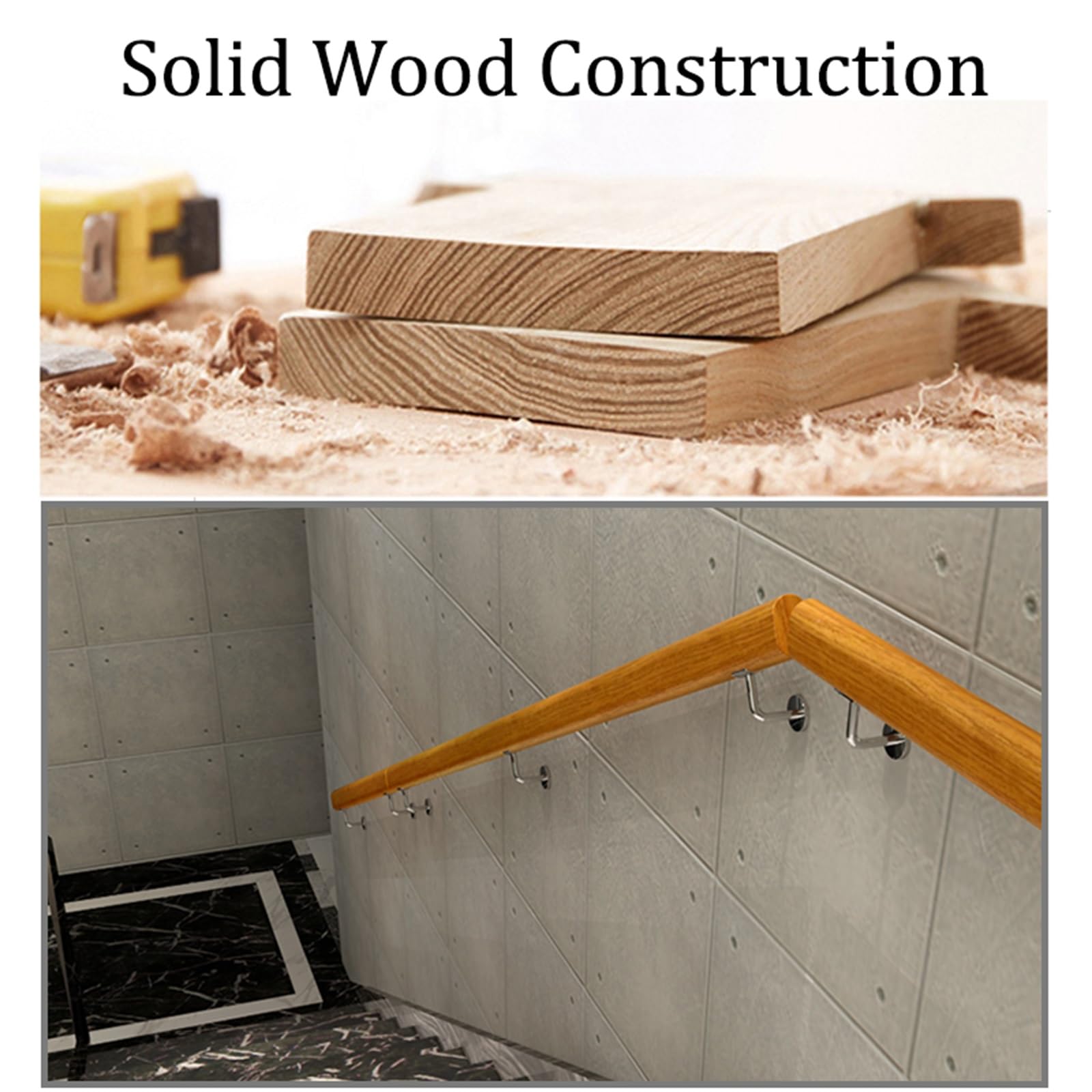 Klettergerüst aus Holz mit Metallgeländer – Indoor/Outdoor Rutsche mit Sicherheitsgriff für Kinder/Kleinkinder (80 cm) – und lustiges Spielgerät