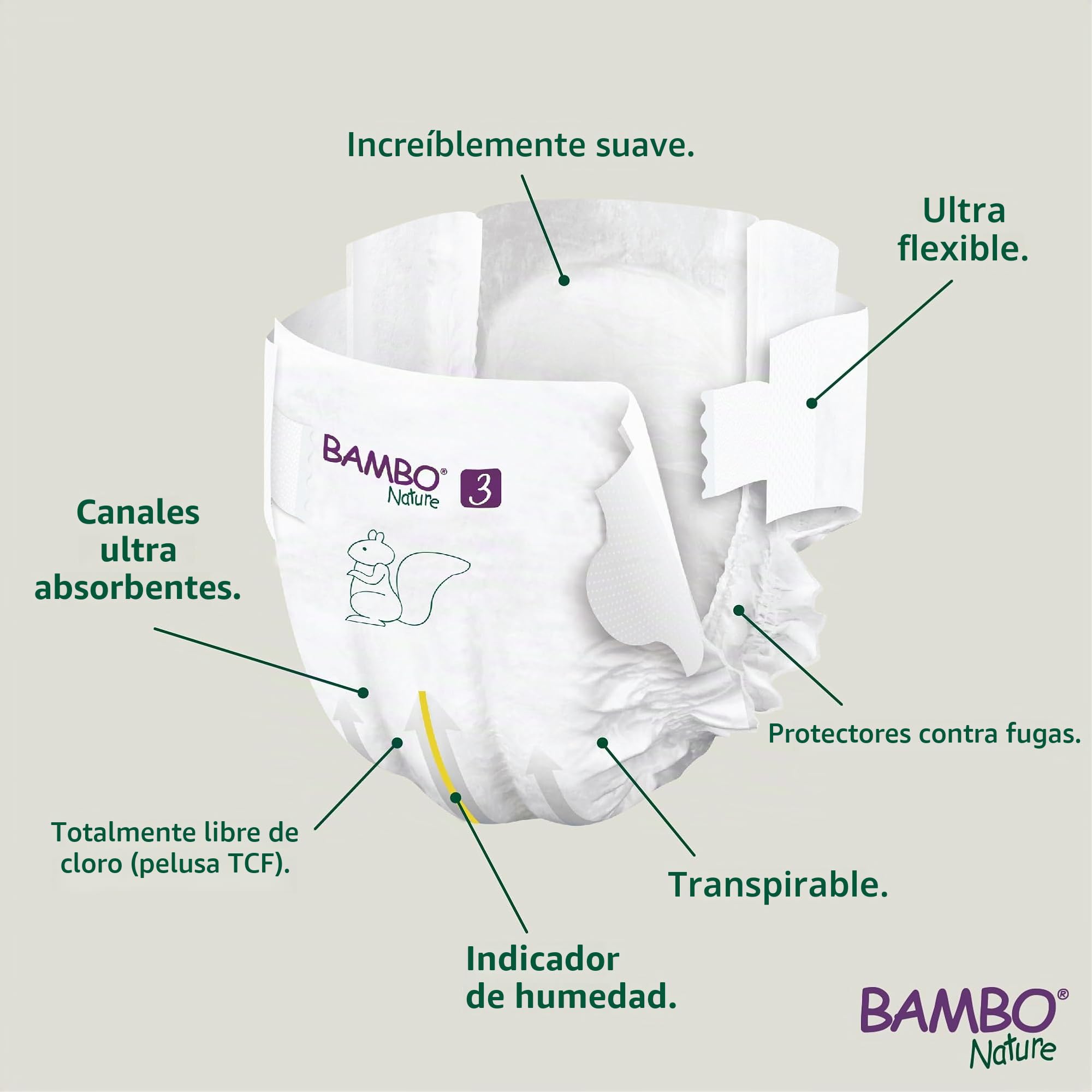 Pañales Bambo Nature Talla 3 – 4 a 8kg (PACK 6 x 28UN)