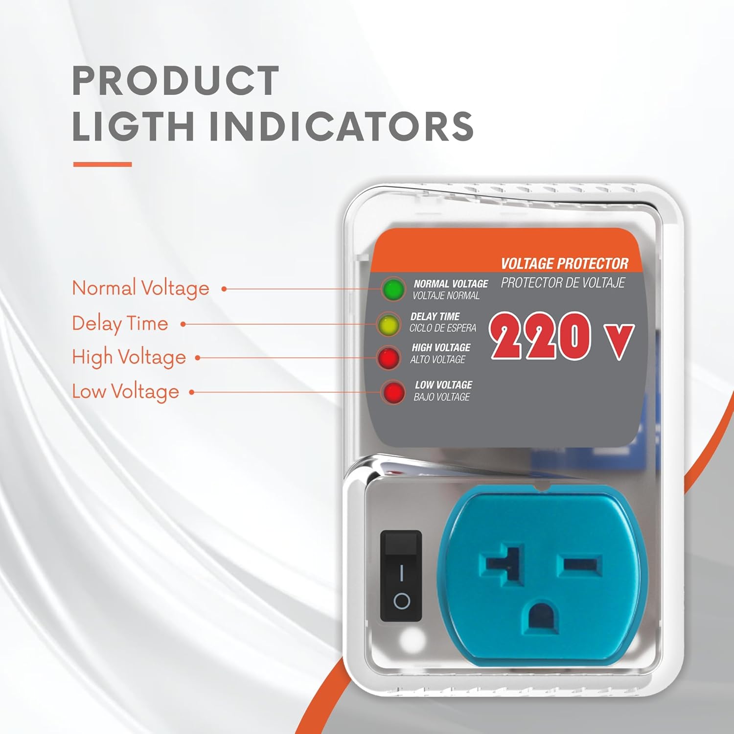 Heavy-Duty 20A 4400W Surge Protector for Appliances, Smart Circuit Plug with Outlet Saver & Power Strip for Refrigerator, Air Conditioner, High-Power Devices, Overload & Voltage Protection 140 Joule - Image 3