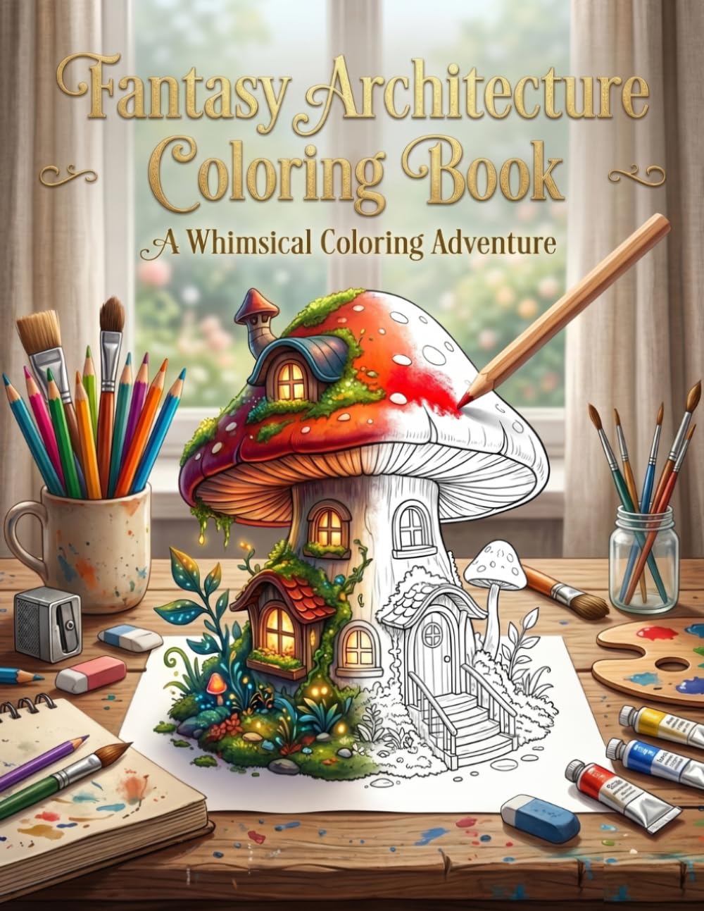 Fantasy Architecture Coloring Book: 50 Whimsical Buildings, Cozy Villages, and Magical Designs to Color