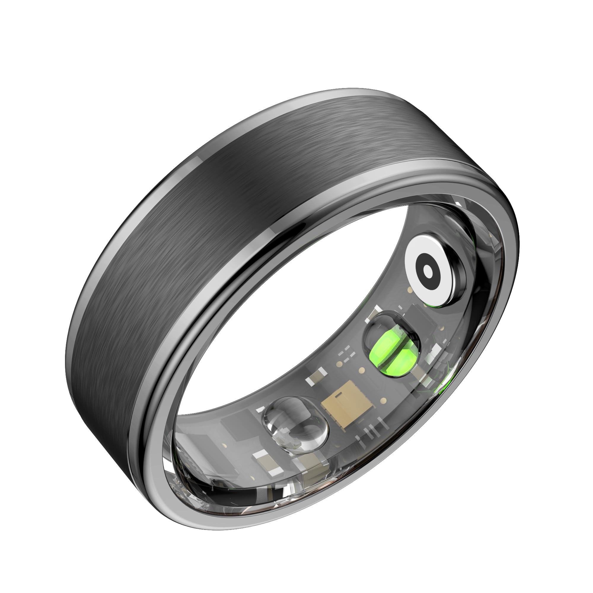 Smart Ring for Women Men,Fitness Ring with 24/7 Activity Tracking,Stress,Sleep Monitoring,No APP Subscription Fees,Compatible with iOS & Android, HarmonyOS Black, 8#