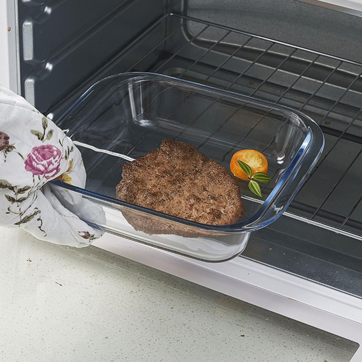 ibasenice 2pezzi Teglie da Forno in Vetro per Pizza Biscotti e Cibo da Resistenti al Calore per Casa Ristoranti e Pizzerie