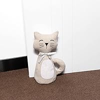 Vista 5 de Sanlykate Topes de puerta decorativos de tela, diseño de animales lindos de 1.8LB, topes de puerta resistentes anticolisión para el hogar, gato beige
