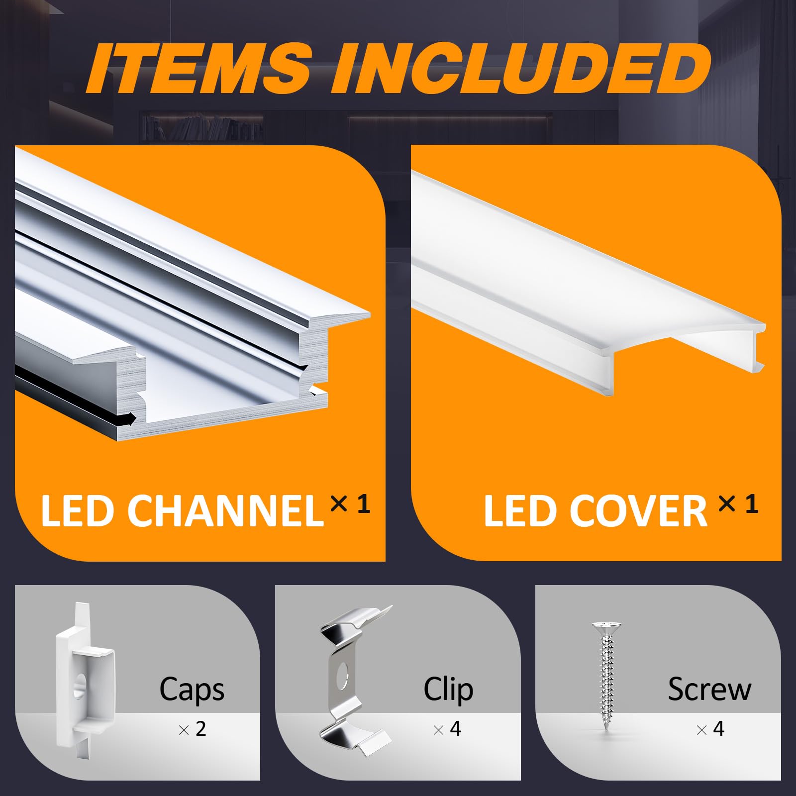 Brillivanture Profili per strisce LED, 6x2m U in profilo alluminio per strisce LED, con 6 coperture opache, luce indiretta, adatto a Canalina per striscia. (6)