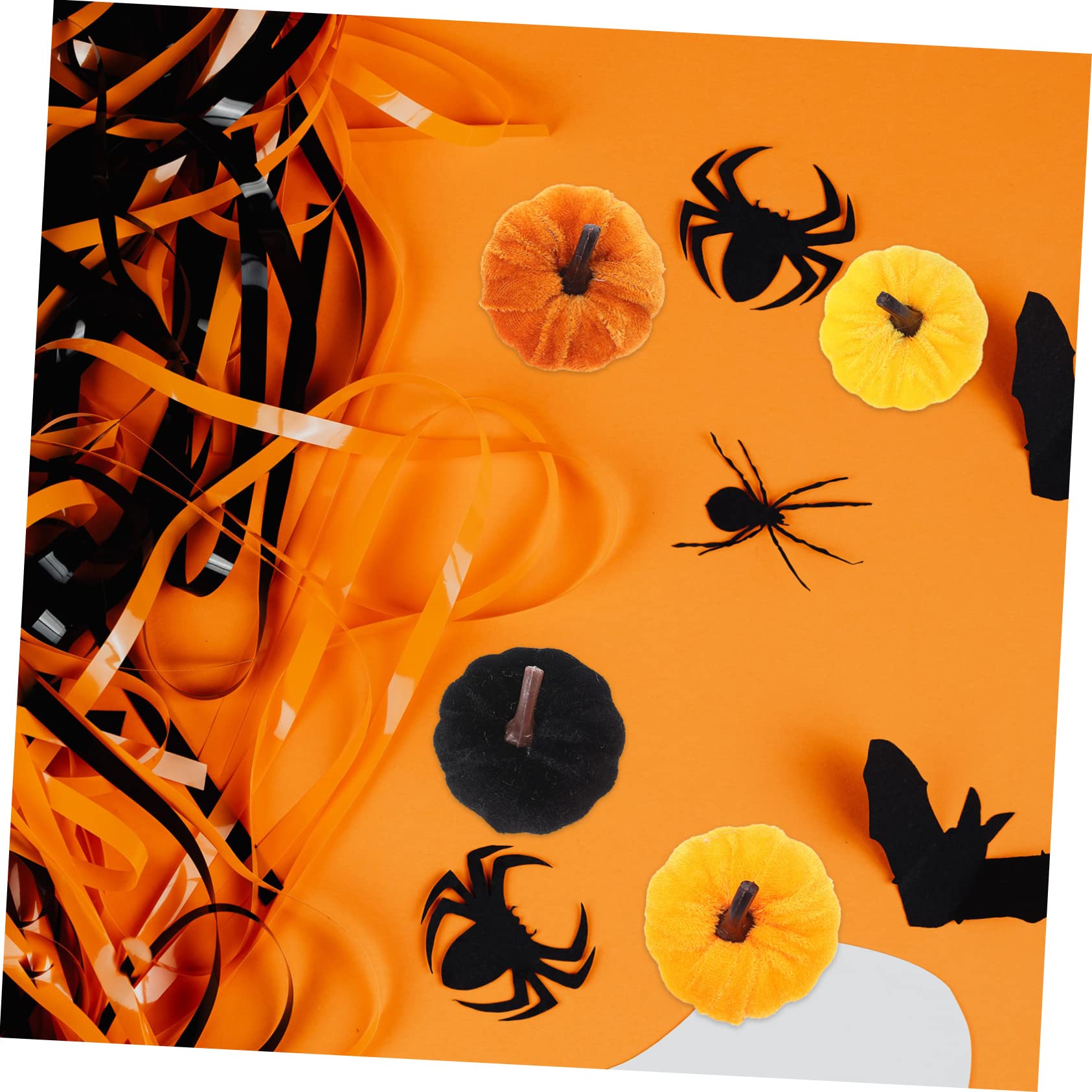 TOPBATHY 50 Stück Flanell-Kürbis Kleiner Herbstkürbis herbstliche Dekoration Halloween Dekoration Halloween- Autumn Decor Plüsch gefälschter lebensechter Stoff