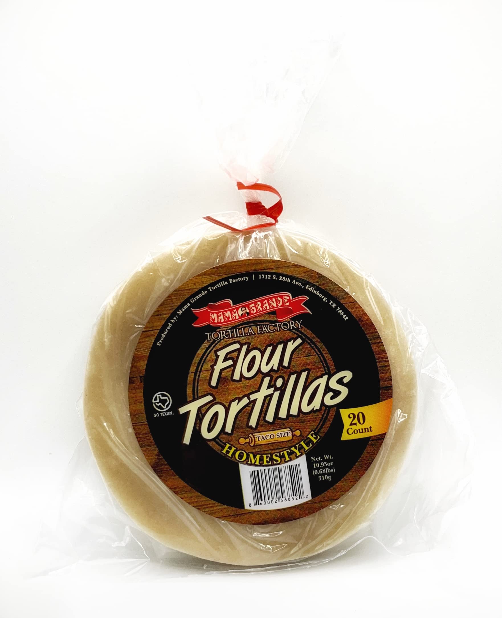 Mama Grande Tortilla Factory - Uncooked Flour Tortillas - Taco Size (5 Inch) - Homestyle Flavor - 1 Pack (20 Tortillas)